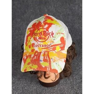 Hard Rock Hotel‎ Los Cabos Trucker Hat Cap Paint Splatter Mesh Snapback Mexico